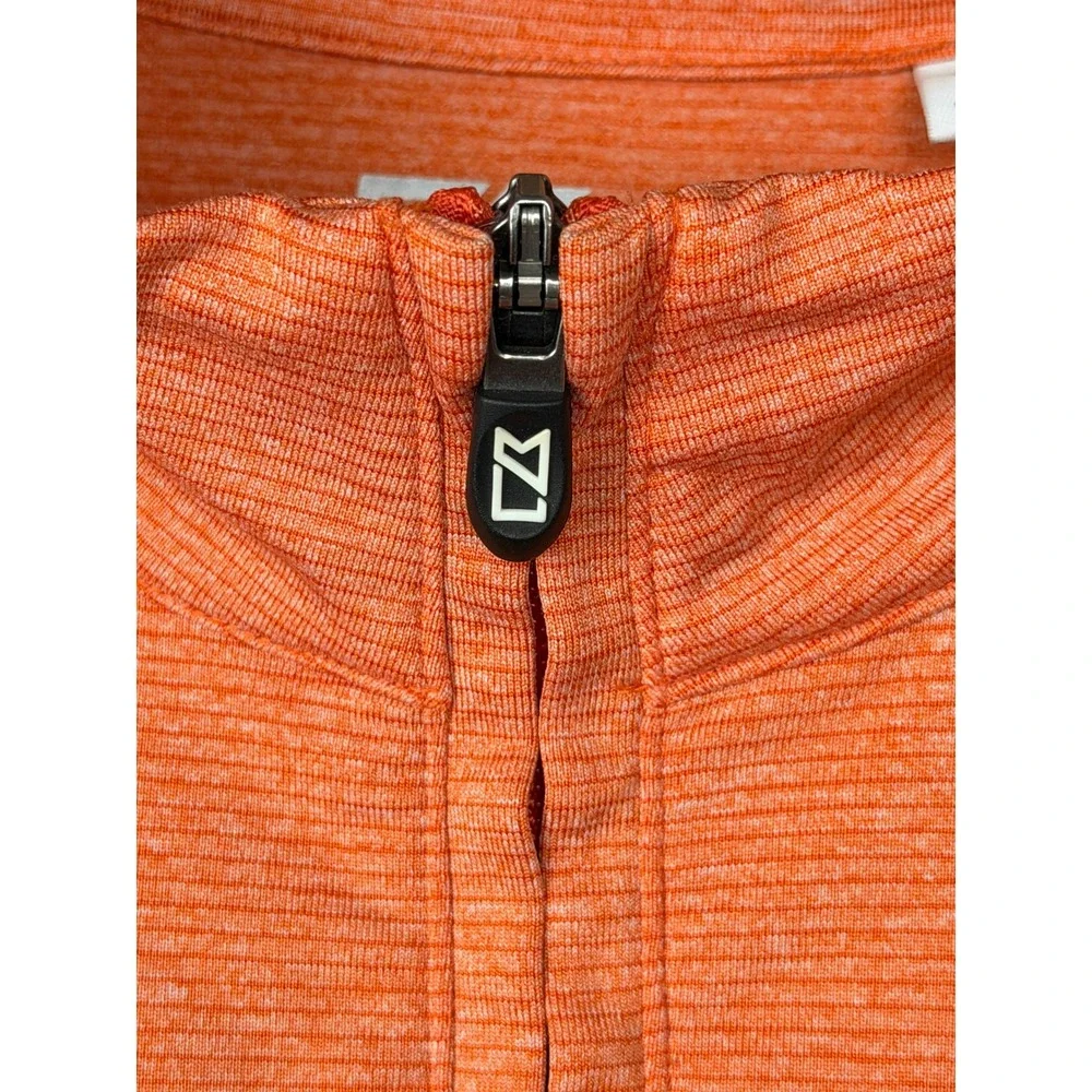 Cutter & Buck CB DryTec Pullover 1/4 Zip Moisture Wicking Orange XL Mens